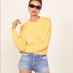 Reformation Hunter Sweatshirt in Yellow